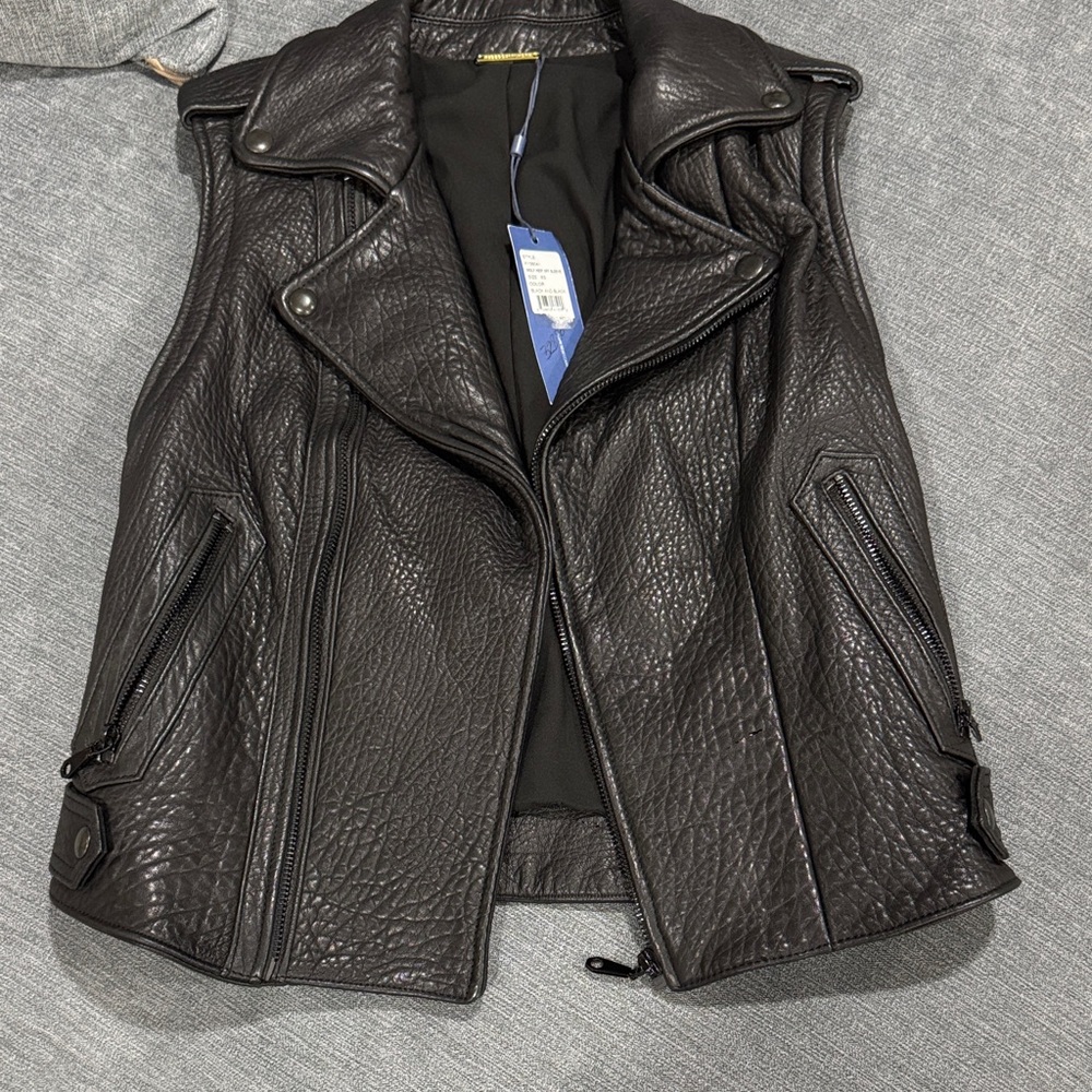 Rebecca Mincoff Black Leather Vest